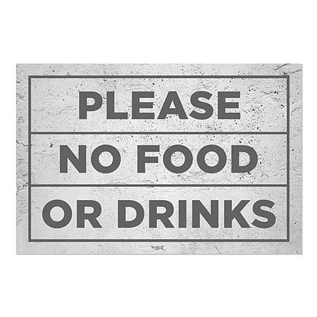CGSignLab | בבקשה אין אוכל או שתייה -אפור בסיסי נצמד חלון | 36 x24